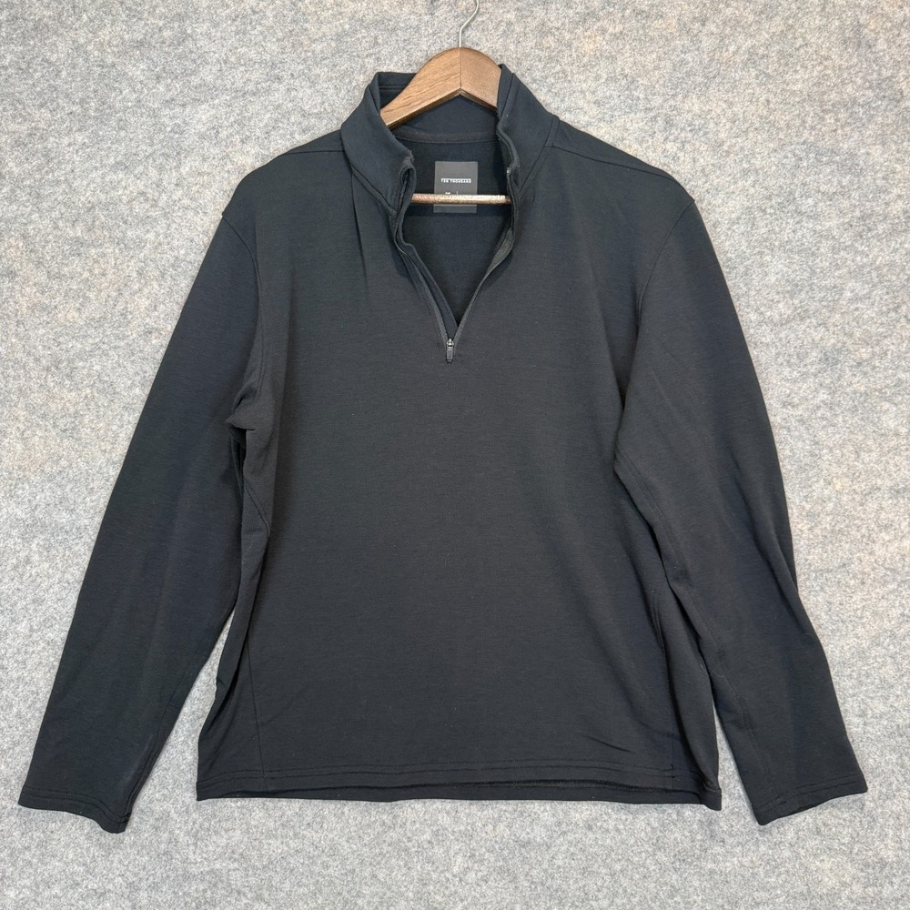 Ten Thousand The Over Zip Quarter Zip Sweatshirt Top Men Large Black Lightweight